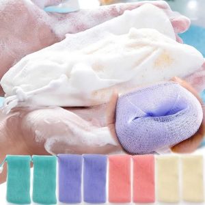 ตาข่ายโฟมสบู่หนาหลากสีสบู่ล้างหน้าฟองวิปปิ้งมูสกระเป๋าหูรูดอุปกรณ์ทำความสะอาดตัวเครื่องในห้องน้ำ