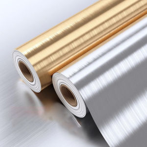 40 ซม.สแตนเลสสตีลกระดาษติดต่อ Peel และ Stick วอลล์เปเปอร์ Self-Adhesive สติ๊กเกอร์ติดผนังที่ถอดออกได้ตู้เย็นเฟอร์นิเจอร์