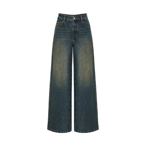High Waist Wide Leg Denim Jeans Womens American Style Retro Cotton Autumn Season Fashion Ladies Premium Quality Trousers