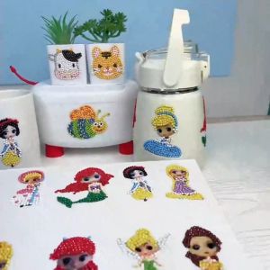 12Pcs /set kid diy Diamond Stickers Cute Cartoon Sanrio Kuromi Cinnamoroll Pokemon Stickers art and craft educational toy for kids Girl Gift