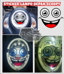 stiker cutting sticker variasi lampu depan lucu semua motor scoopy