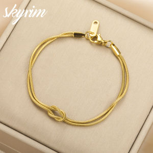 SKYRIM New Fashion Golden Snake Chain Dainty Bracelet Hypoallergenic Durable Jewelry Gift for Men Women Non Tarnish