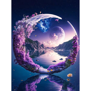 Mysterious Purple Moon Night Landscape Jigsaw Puzzle 500/1000/1200/2000PCS Stress Relief Puzzle Wall Art Decor Gift