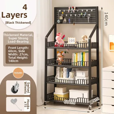 Multi-layer Mobile Bookshelf Home Living Room Easy Combination Student Storage Rack