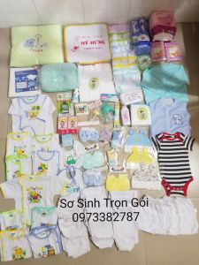 Combo  đồ sơ sinh 39 món  y hình