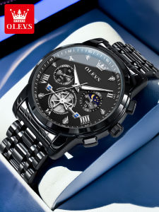 OLEVS | Black Warrior Trendy Multifunctional Waterproof Mens Mechanical Watch