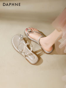 Daphne | Flip Flop Sandal with Ankle Strap and Decorative Rhinestones