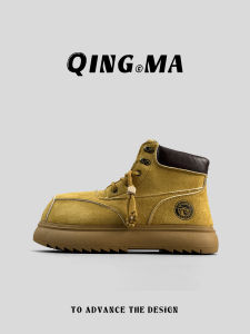 QING_MA | Retro Suede High-Top Winter Thick Sole Boots