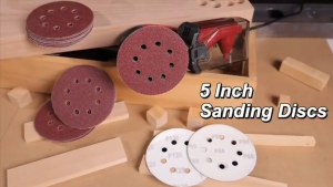 Velcro Sanding Pad 125mm (5″) Inch Sandpaper Disc Abrasive Round Red Sand Paper Pad with holes Polishing Grinder Kertas Pasir Bulat