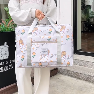 Túi Du Lịch Xách Tay Họa Tiết Hình Mèo Cute Nhiều Kích Cỡ Chống Nước Đựng Quần Áo Mỹ Phẩm Có Quai Cài Vali