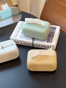 Tissue Holder Tissue Box Organizer Tissue Dispenser Silicone Tissue Box Kitchen Restaurant Table Napkin Holder Creative High-end Light Luxury Paper Box for Living Room Household Napkin Paper Box