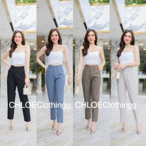 SN1 กางเกงผ้าสโนว์สลาฟ กระบอกเล็ก เอวสูง หูคู่ ตะขอ ซิปหน้า งานป้าย ไซส์S-2XL มี4สี