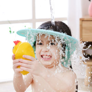 Baby Kids Shower Cap Shower Cap for Kids Shampoo Bath Bathing Hat Silicone Adjustable Washing Hair Shower Bathing Protection Bath Cap for Toddler Baby Kids Children