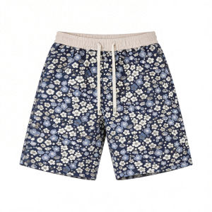 V37 | All-over Floral Printed Hawaiian Vacation Loose Fit Mens Shorts