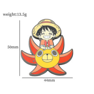 Bandai | Anime One Piece Monkey·D·Luffy Lapel Pins Backpack Jeans Enamel Brooch Fashion Jewelry Gifts Nami Nico Robin Cartoon Badges