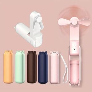 Macaron color Mini Fan Rechargeable Portable Handheld Handy USB Pocket Personal Cooling Electric Fan With Powerbank And Flashlight Function