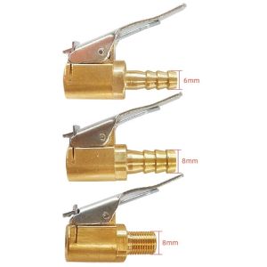 6mm/8mm Car inflation quick coupler Tire Air Chuck Inflator Pump Valve Connector Clip-on Adapter Car Brass