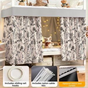 YANXI | Full Blackout Curtains for Bunk Bed Rails U-shape Track 1