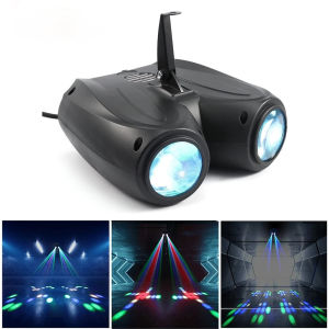 Seville Colorful 20W RGBW Pattern Led Stage Effect Lighting 128LED Double Head Airship Projector Lamp Light DJ Disco Party Lights