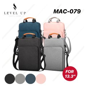 TAS LAPTOP MACBOOK TABLET NOTEBOOK PRIA WANITA + TALI SELEMPANG MULTIFUNGSI JINJING WATERPROOF MURAH IMPORT 13.3 INCH - MAC079