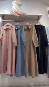 Elzatta Gamis Polos Plaket Biku