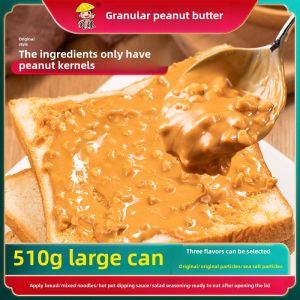 Original Flavor Pure Peanut Butter with Sea Salt Granules Noodles Sauce Bread Dip Hot Pot Condiment Seasoning 500g Canister
