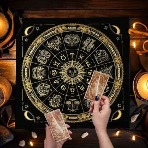 Tree of Life Moon Phases Twelve Constellations Astrology Altar Cloth Tarot Cards Tablecloth Witch Divination Ceremony Mat