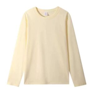 Heavyweight Long Sleeve Basic Style Casual Loose Fit Cotton T-Shirt Small Collar Autumn Winter Base Layer Shirt American Style