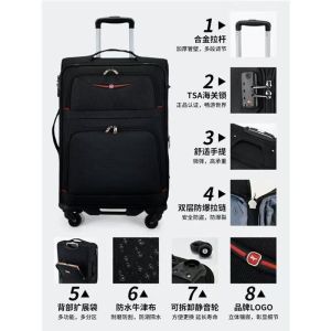 Detachable Oxford Cloth Luggage Bag with Universal Wheels 30 Inch Super Large Password Box for Studen Travel Suitcase
