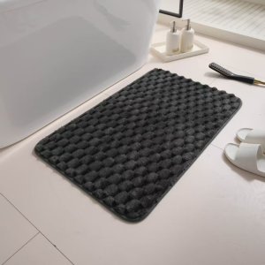 HOYAA Thick Shaggy Bathroom Mat Water Absorbent Non Slip Soft Bath Mat Floor Rug Shower Mat 60cmX40cm