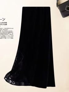 กระโปรงสั้นผ้ากำมะหยี่สไตล์จีนใหม่ ทรงเอ เอวกลาง กระโปรงทรงเอแบบสวมสบาย ทรงเข้ารูป กระโปรงทรงเอ ทรงเข้ารูป กระโปรงสั้น