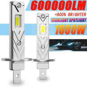 H1 LED Lights for Car 600000LM Auto Headlight Bulbs Mini Wireless +800% Brighter Spotlights Automobile Focus Headlamp 12V 24V