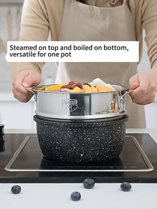 Granite Non-Stick Saucepan 🍳 16/18/20cm PFOA Free & Healthy! With Lid Works on Gas/Induction Easy Clean ❤️