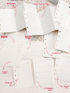 Tri-fold Grid Blank Monthly Planner Pages 74 sheets