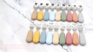 WNDR Sendok Garpu Set Anak Toddler Bahan Stainless Steel Food Grade untuk Training makan