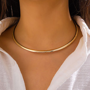 Ingemark | Ingemark Vintage Iron Metal Torques Choker Necklace for Women Goth Gold Color Smooth Adjustable Chain Fashion Jewelry Steampunk