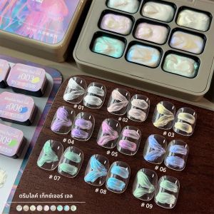 MORDDA 9-Grid ซาตินภาพวาด Solid Gel Nail Art Pigment - ไม่มีเช็ด 3D Textured ภาพวาดสีน้ํามัน Designs สําหรับเล็บ DIY
