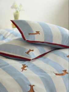 NELA HOME | Milk Velvet Dachshund Embroidery Winter Bedding Set Cotton Flannel