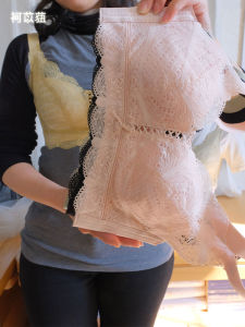 Authentic Special Offer Big Chest Slim Looking Wireless Plus Size Paper Cup Ultra-Thin Plaid Breathable Breast Holding Anti-SAG Bra