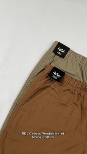 RBJ Celana Pendek Karet Polos Cotton Olive Pria