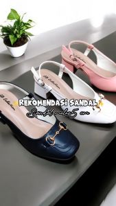 GIONNA - Sandal Mules Heels Wanita 5 cm  Heels Muls Wanita Tali Gesper