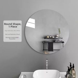 Luxurious Self-Adhesive No-Hole Bathroom Mirror Round