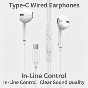 Type C USB C Headphones Earphones Wired Earbuds for iphone 15 Pro Max Samsung for Iphone for Huawei