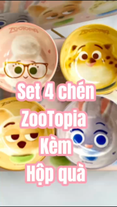 Set 4 Chén Sứ Zootopia Disney Cao Cấp Kèm Hộp Quà Siêu Đẹp – Quà Tặng Dễ Thương - Tạp Hóa Vy An
