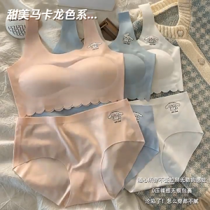 🎀 ชุดชั้นในเด็กผู้หญิง 7-12 ปี ลายการ์ตูนสุดน่ารัก เนื้อผ้านุ่มสบาย ไม่มีตะเข็บ ระบายอากาศได้ดี กางเกงใน+เสื้อชั้นในสตรี สไตล์เกาหลี