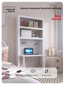 Modern Minimalist Integrated Steel Library Bookcase Home Living Room Balcony Childrens Study Desk Self-Assembly Furniture