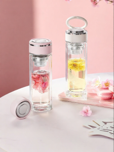 CAROTE | Portable Aesthetic Tea-water Separation Double-layer Glass Cup