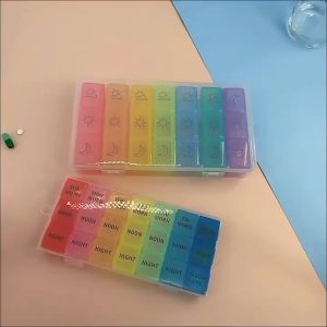 Medication Storage Box Monthly/Weekly Mini Medication Organizer 7 Day 21/ 32 Compartments 31 Day  Slots Pill Medicine Box Organizer