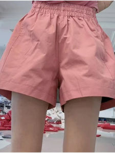 Quần Short Nữ Cạp Cao Màu Trơn Mỏng Thường Ngày Mùa Hè 2025 Phong Cách Mới Quần Dài Đi Làm Đơn Giản Cỡ Nhỏ