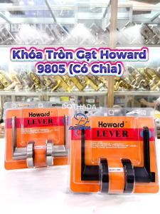 Khóa tròn gạt Howard 9805 màu trắng inox - BH 24 tháng